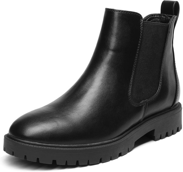DREAM PAIRS Women's Low Heel Chelsea Ankle Boots Fashion Slip On Elastic Fall Booties Shoes - Image 9