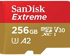 SanDisk 256GB Extreme microSDXC UHS-I Memory Card with Adapter - Up to 190MB/s, C10, U3, V30, 4K, 5K, A2, Micro SD Card - SDSQXAV-256G-GN6MA
