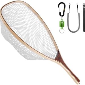 SF Fly Fishing Landing Net Soft Rubber Mesh Trout Net Catch and Release Net